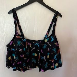 Two piece neon print bathing suit